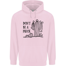 Be a Prick Funny Offensive Cactus Slogan Childrens Kids Hoodie Light Pink