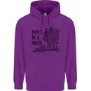 Be a Prick Funny Offensive Cactus Slogan Childrens Kids Hoodie Purple