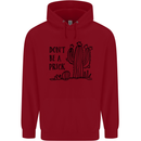 Be a Prick Funny Offensive Cactus Slogan Childrens Kids Hoodie Red