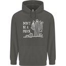 Be a Prick Funny Offensive Cactus Slogan Childrens Kids Hoodie Storm Grey