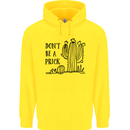 Be a Prick Funny Offensive Cactus Slogan Childrens Kids Hoodie Yellow