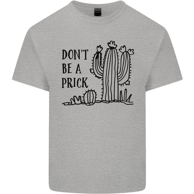 Be a Prick Funny Offensive Cactus Slogan Kids T-Shirt Childrens Sports Grey