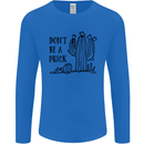Be a Prick Funny Offensive Cactus Slogan Mens Long Sleeve T-Shirt Royal Blue