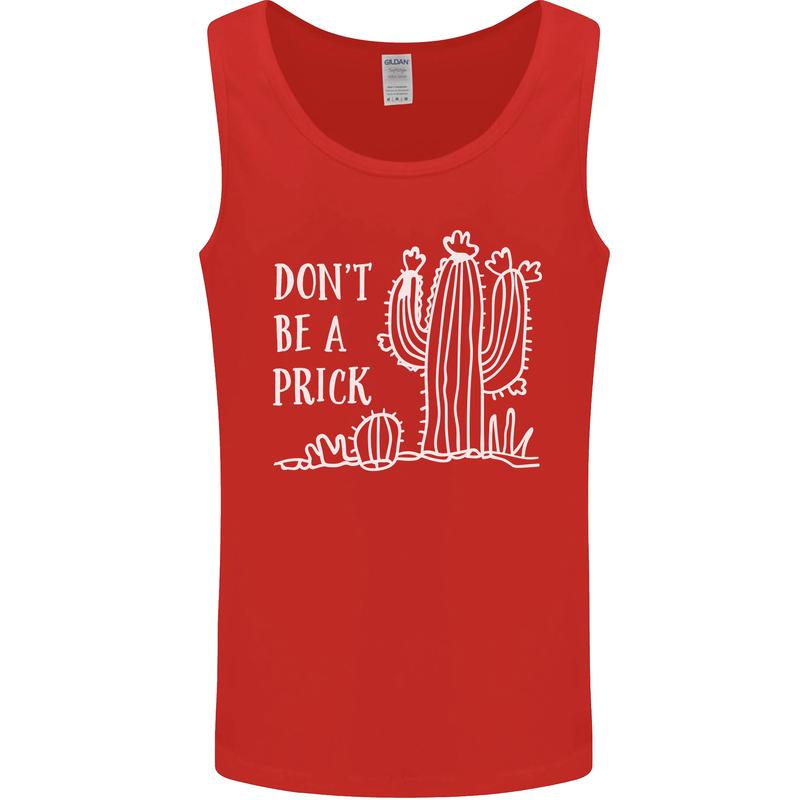 Be a Prick Funny Offensive Cactus Slogan Mens Vest Tank Top Red