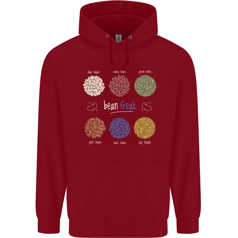 Beans Vegan Kidney Soy Lentils Vegetarian Childrens Kids Hoodie Red