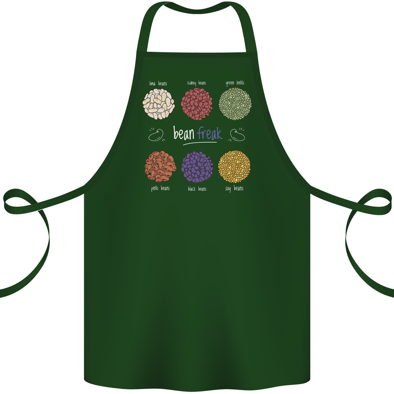 Beans Vegan Kidney Soy Lentils Vegetarian Cotton Apron 100% Organic Forest Green