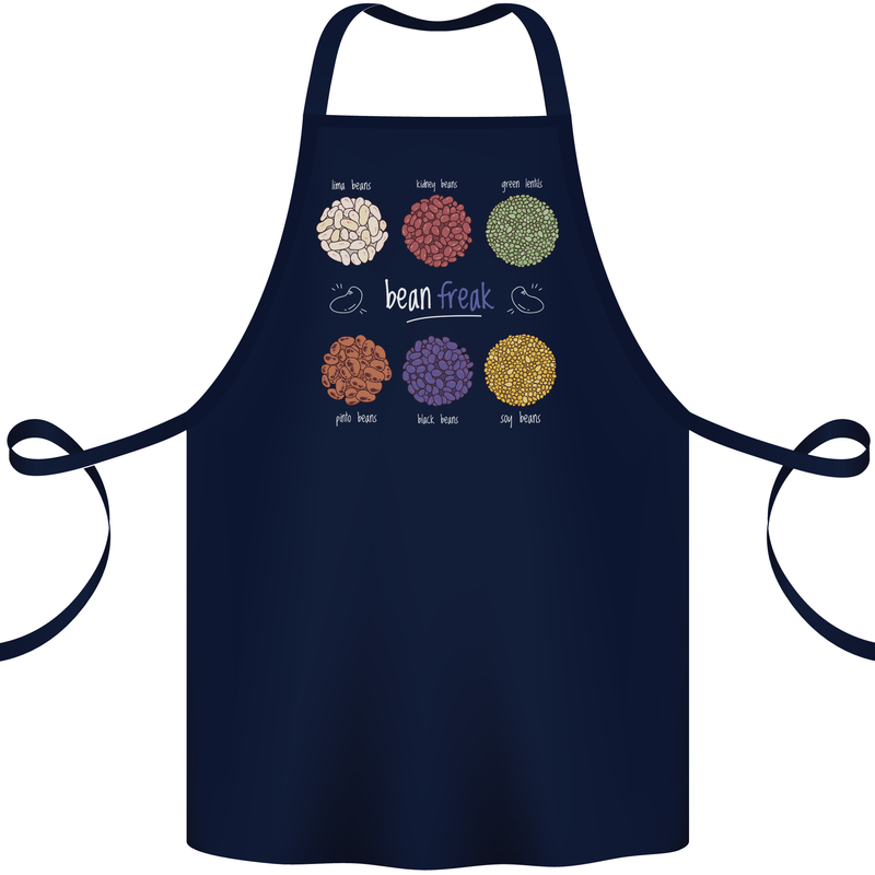 Beans Vegan Kidney Soy Lentils Vegetarian Cotton Apron 100% Organic Navy Blue