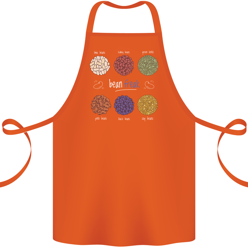 Beans Vegan Kidney Soy Lentils Vegetarian Cotton Apron 100% Organic Orange