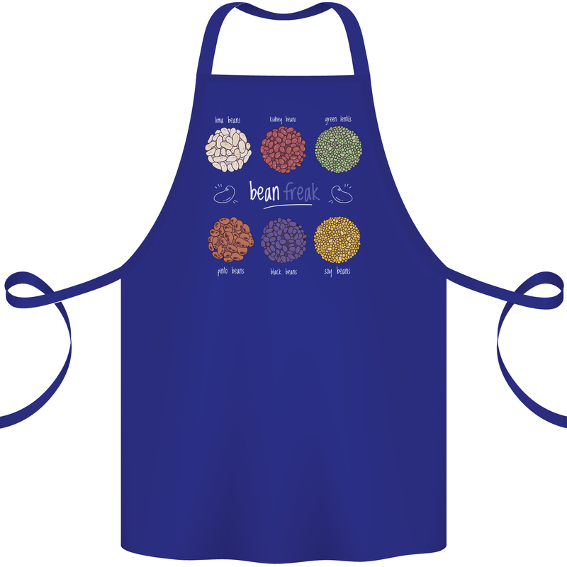 Beans Vegan Kidney Soy Lentils Vegetarian Cotton Apron 100% Organic Royal Blue