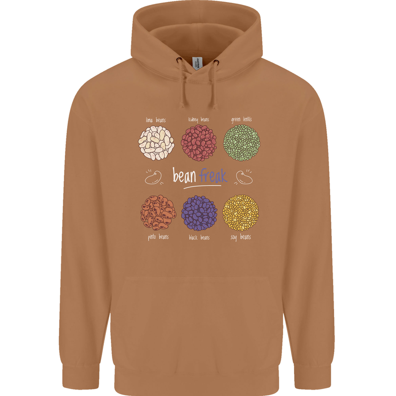 Beans Vegan Kidney Soy Lentils Vegetarian Mens 80% Cotton Hoodie Caramel Latte