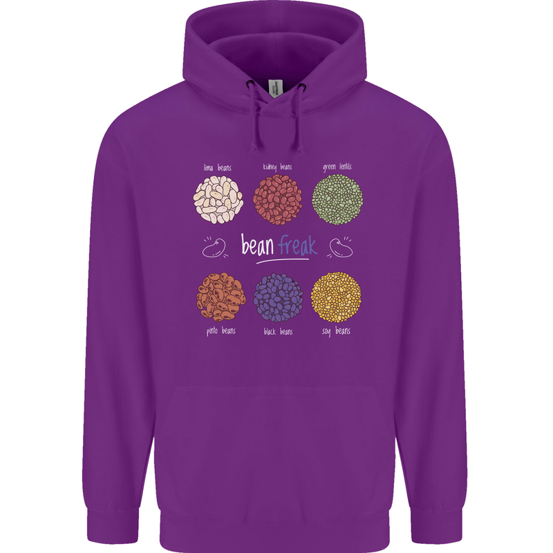 Beans Vegan Kidney Soy Lentils Vegetarian Mens 80% Cotton Hoodie Purple