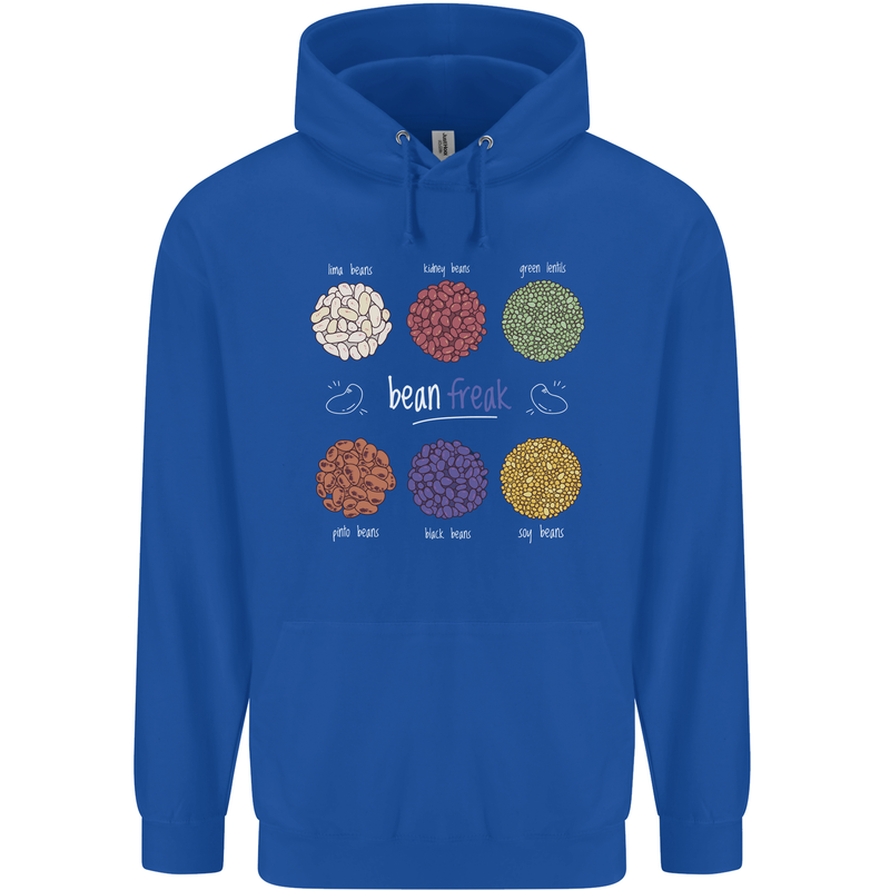 Beans Vegan Kidney Soy Lentils Vegetarian Mens 80% Cotton Hoodie Royal Blue