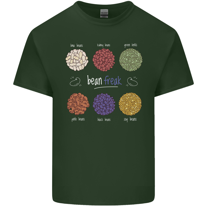 Beans Vegan Kidney Soy Lentils Vegetarian Mens Cotton T-Shirt Tee Top Forest Green