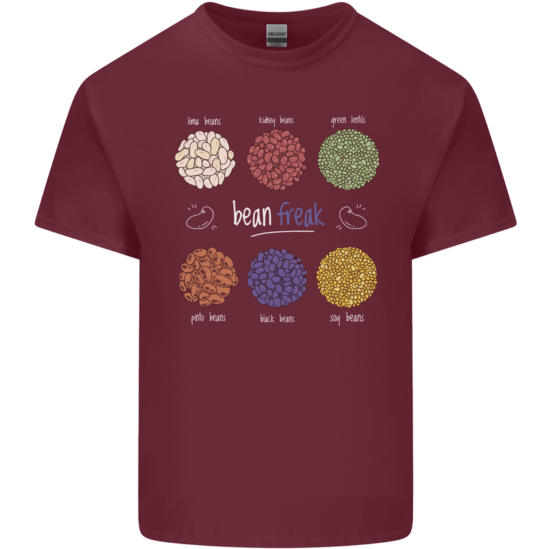 Beans Vegan Kidney Soy Lentils Vegetarian Mens Cotton T-Shirt Tee Top Maroon