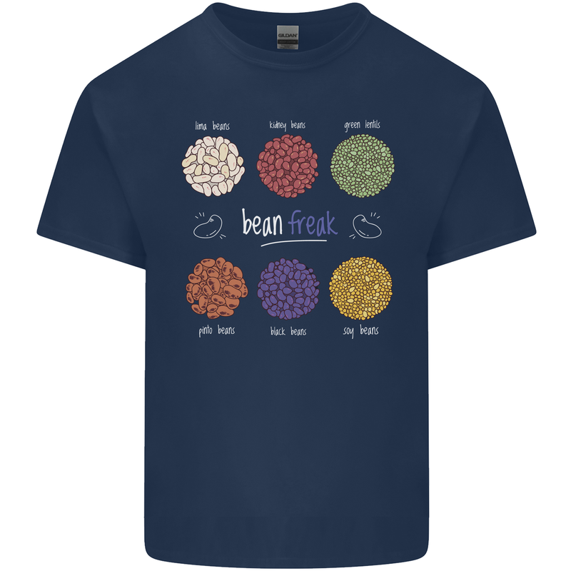 Beans Vegan Kidney Soy Lentils Vegetarian Mens Cotton T-Shirt Tee Top Navy Blue