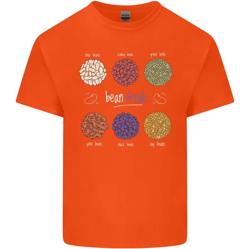 Beans Vegan Kidney Soy Lentils Vegetarian Mens Cotton T-Shirt Tee Top Orange