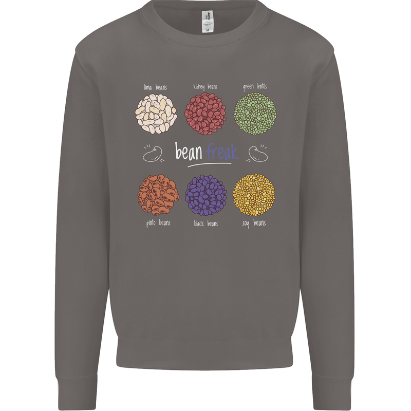 Beans Vegan Kidney Soy Lentils Vegetarian Mens Sweatshirt Jumper Charcoal