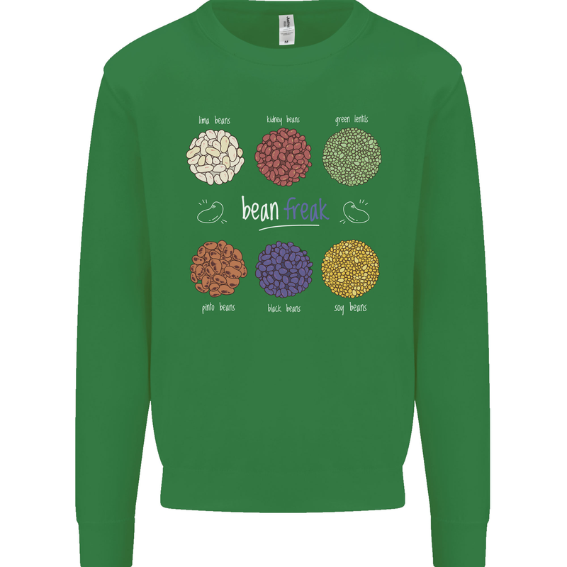 Beans Vegan Kidney Soy Lentils Vegetarian Mens Sweatshirt Jumper Irish Green