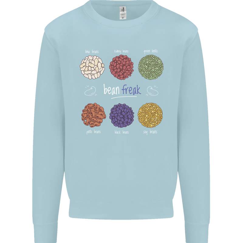 Beans Vegan Kidney Soy Lentils Vegetarian Mens Sweatshirt Jumper Light Blue