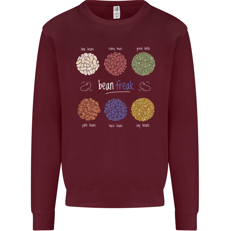 Beans Vegan Kidney Soy Lentils Vegetarian Mens Sweatshirt Jumper Maroon