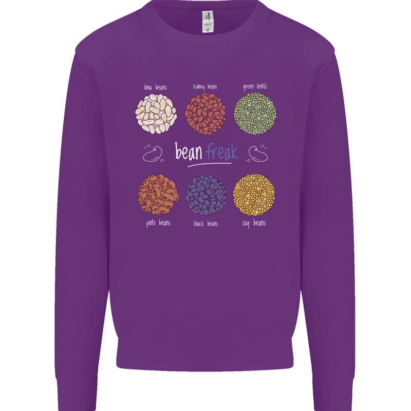 Beans Vegan Kidney Soy Lentils Vegetarian Mens Sweatshirt Jumper Purple