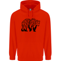 Bear Tree Animal Ecology Childrens Kids Hoodie Bright Red