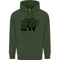 Bear Tree Animal Ecology Childrens Kids Hoodie Forest Green