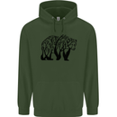 Bear Tree Animal Ecology Childrens Kids Hoodie Forest Green