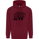 Bear Tree Animal Ecology Childrens Kids Hoodie Maroon