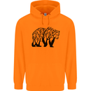 Bear Tree Animal Ecology Childrens Kids Hoodie Orange