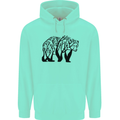Bear Tree Animal Ecology Childrens Kids Hoodie Peppermint