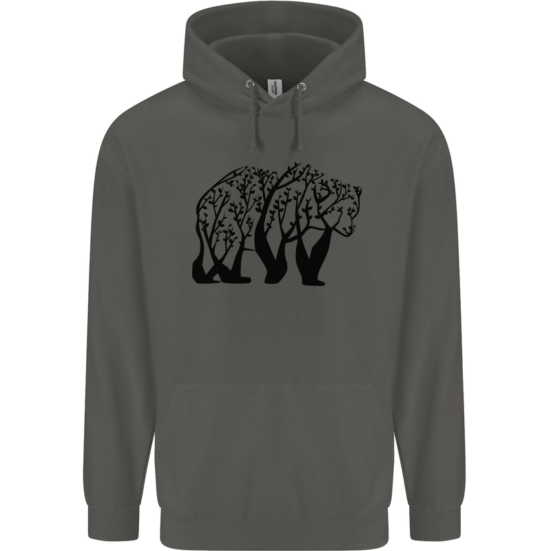 Bear Tree Animal Ecology Childrens Kids Hoodie Storm Grey
