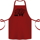 Bear Tree Animal Ecology Cotton Apron 100% Organic Maroon