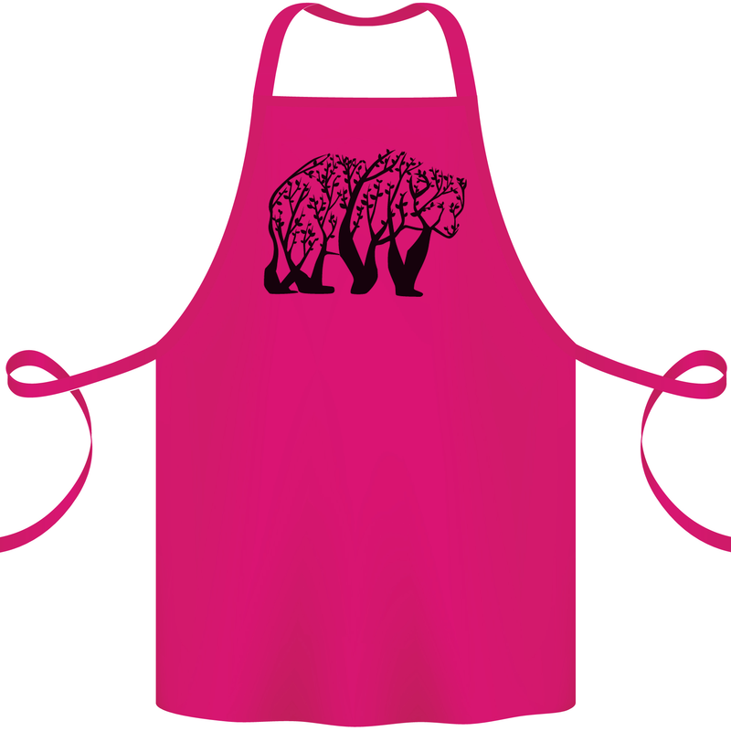 Bear Tree Animal Ecology Cotton Apron 100% Organic Pink
