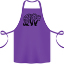 Bear Tree Animal Ecology Cotton Apron 100% Organic Purple