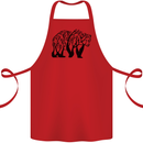 Bear Tree Animal Ecology Cotton Apron 100% Organic Red