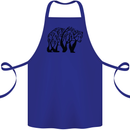Bear Tree Animal Ecology Cotton Apron 100% Organic Royal Blue