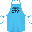 Bear Tree Animal Ecology Cotton Apron 100% Organic Turquoise