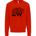 Bear Tree Animal Ecology Kids Sweatshirt Jumper Bright Red