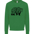Bear Tree Animal Ecology Kids Sweatshirt Jumper Irish Green