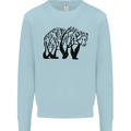 Bear Tree Animal Ecology Kids Sweatshirt Jumper Light Blue