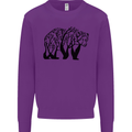 Bear Tree Animal Ecology Kids Sweatshirt Jumper Purple