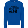 Bear Tree Animal Ecology Kids Sweatshirt Jumper Royal Blue