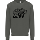 Bear Tree Animal Ecology Kids Sweatshirt Jumper Storm Grey