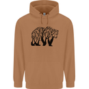 Bear Tree Animal Ecology Mens 80% Cotton Hoodie Caramel Latte