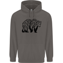 Bear Tree Animal Ecology Mens 80% Cotton Hoodie Charcoal