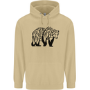 Bear Tree Animal Ecology Mens 80% Cotton Hoodie Sand
