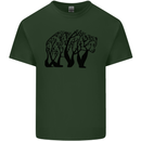 Bear Tree Animal Ecology Mens Cotton T-Shirt Tee Top Forest Green
