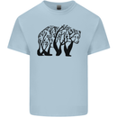 Bear Tree Animal Ecology Mens Cotton T-Shirt Tee Top Light Blue