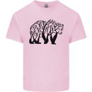 Bear Tree Animal Ecology Mens Cotton T-Shirt Tee Top Light Pink